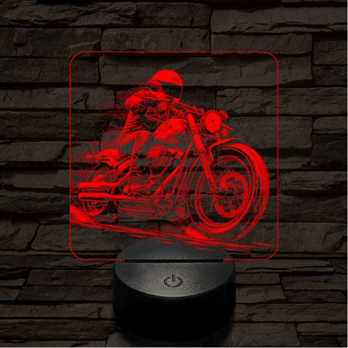 Chopper lazán 7 színű valósághű 3D led lámpa