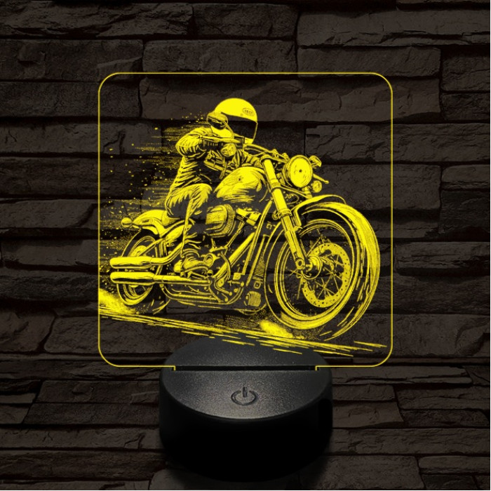 Chopper lazán 7 színű valósághű 3D led lámpa