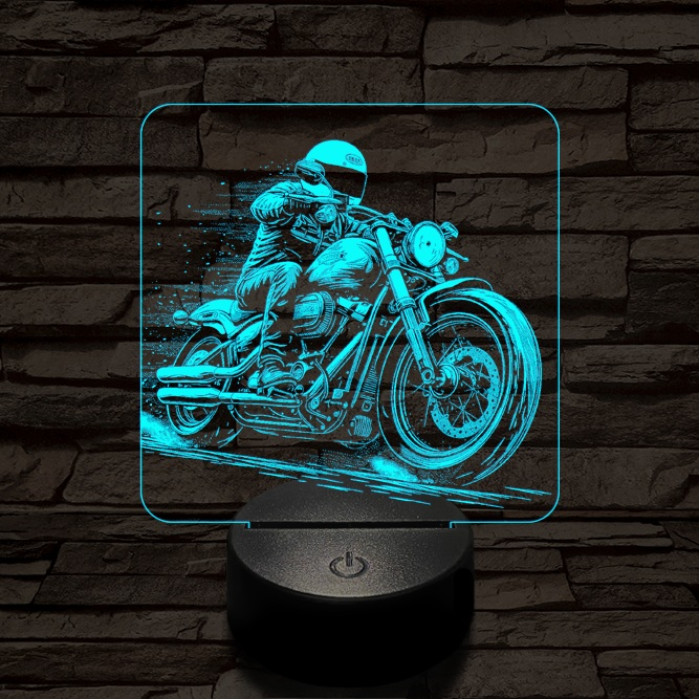 Chopper lazán 7 színű valósághű 3D led lámpa