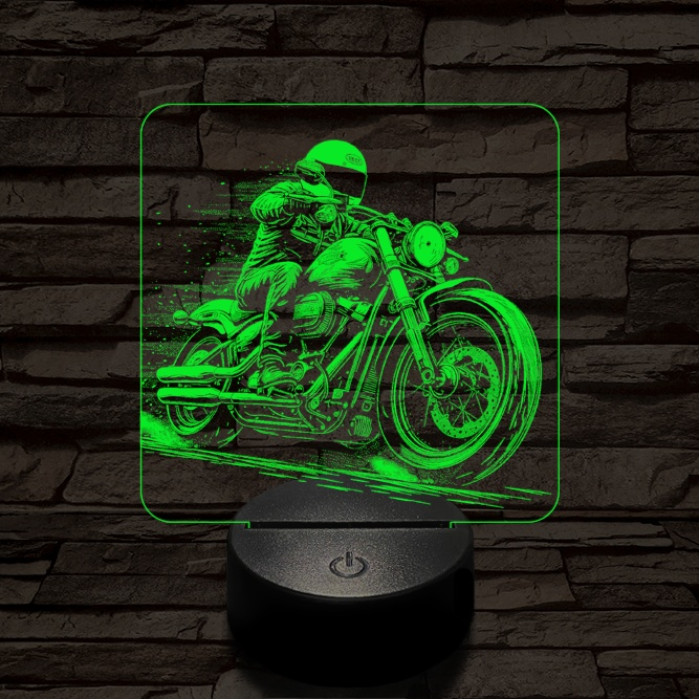 Chopper lazán 7 színű valósághű 3D led lámpa