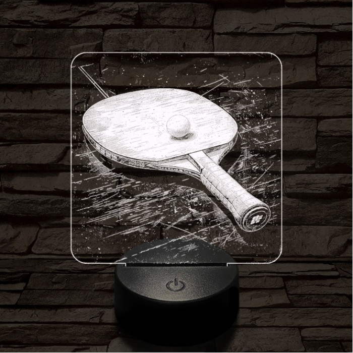 Pingpong ütő 7 színű valósághű 3D led lámpa