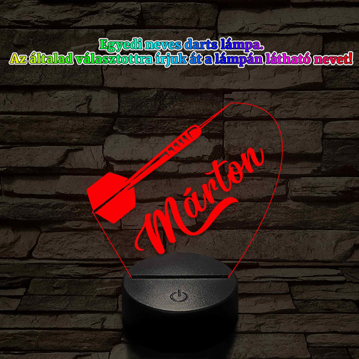 Személyre szabott darts nyíl 3D illúzió led lámpa – Gravírozott Névvel