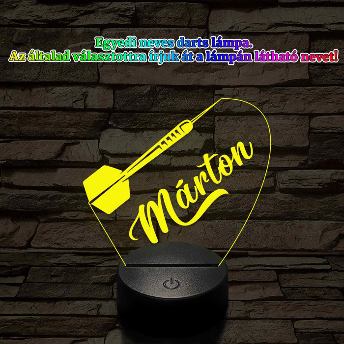 Személyre szabott darts nyíl 3D illúzió led lámpa – Gravírozott Névvel
