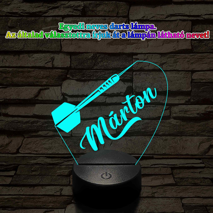 Személyre szabott darts nyíl 3D illúzió led lámpa – Gravírozott Névvel