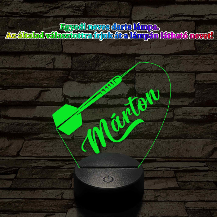 Személyre szabott darts nyíl 3D illúzió led lámpa – Gravírozott Névvel