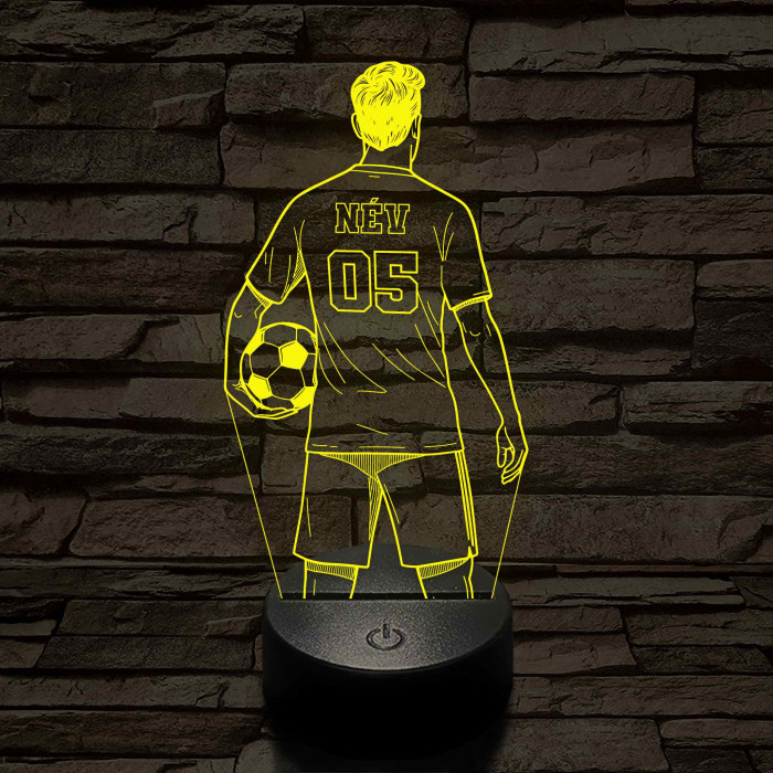 Focista fiú – Névvel és Számmal kérhető 7 színű 3D led lámpa