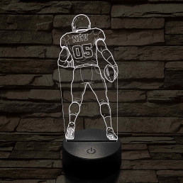 Amerikai Focista – Névvel és Számmal kérhető 7 színű 3D led lámpa