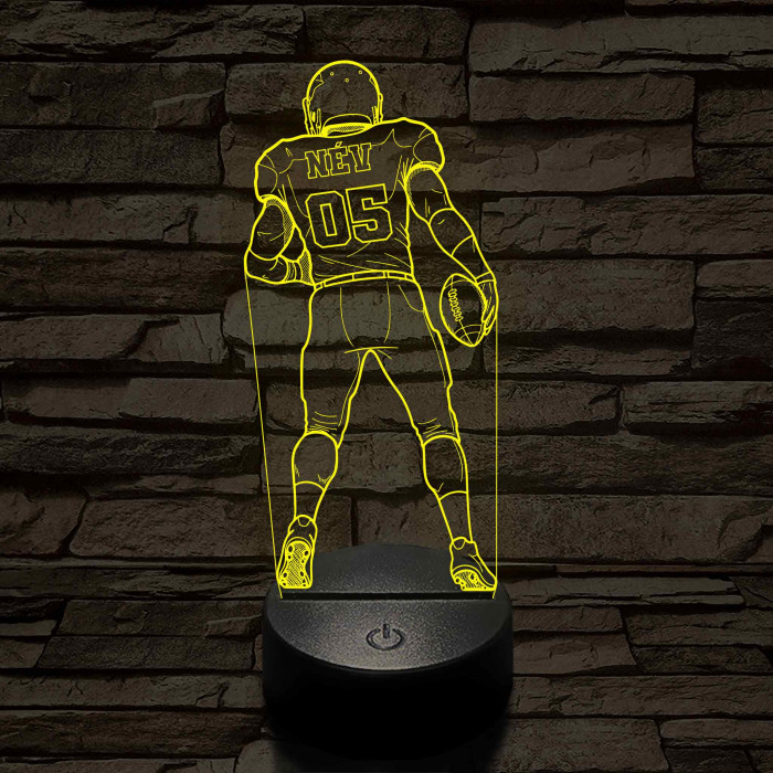 Amerikai Focista – Névvel és Számmal kérhető 7 színű 3D led lámpa