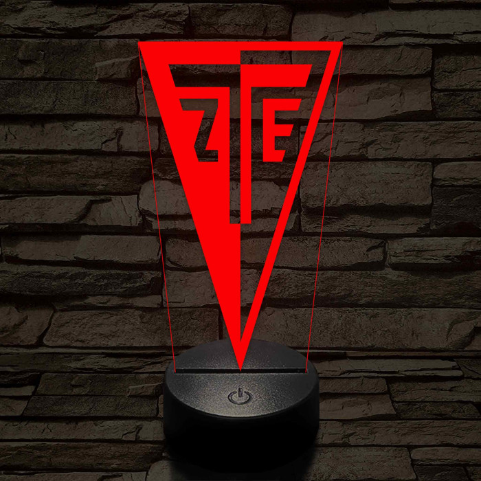 ZTE szurkolói embléma - 7 színű színváltós 3D LED lámpa