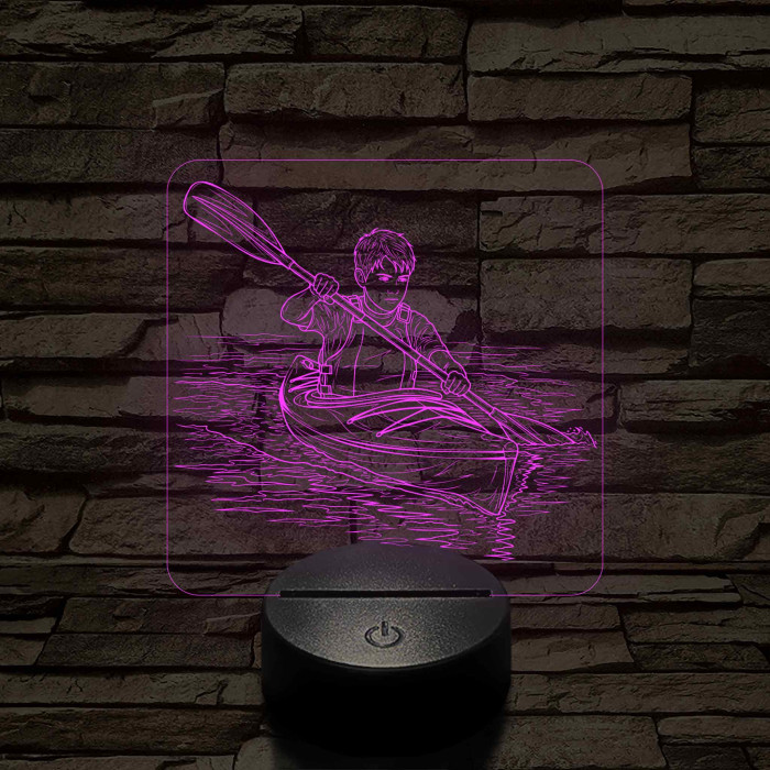 Kajakozó fiú – 7 színű, színváltós 3D LED lámpa