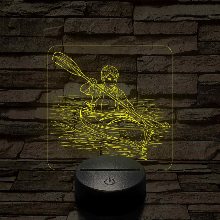 Kajakozó fiú – 7 színű, színváltós 3D LED lámpa