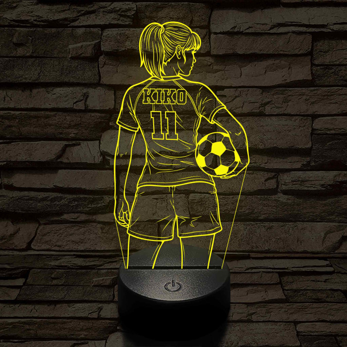 Focista lány – Névvel és Számmal kérhető 7 színű, színváltós 3D led lámpa