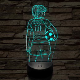 Focista lány – Névvel és Számmal kérhető 7 színű, színváltós 3D led lámpa