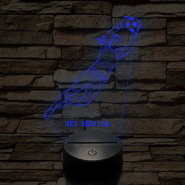 Kapus lány labdával – 7 színű, színváltós 3D LED lámpa