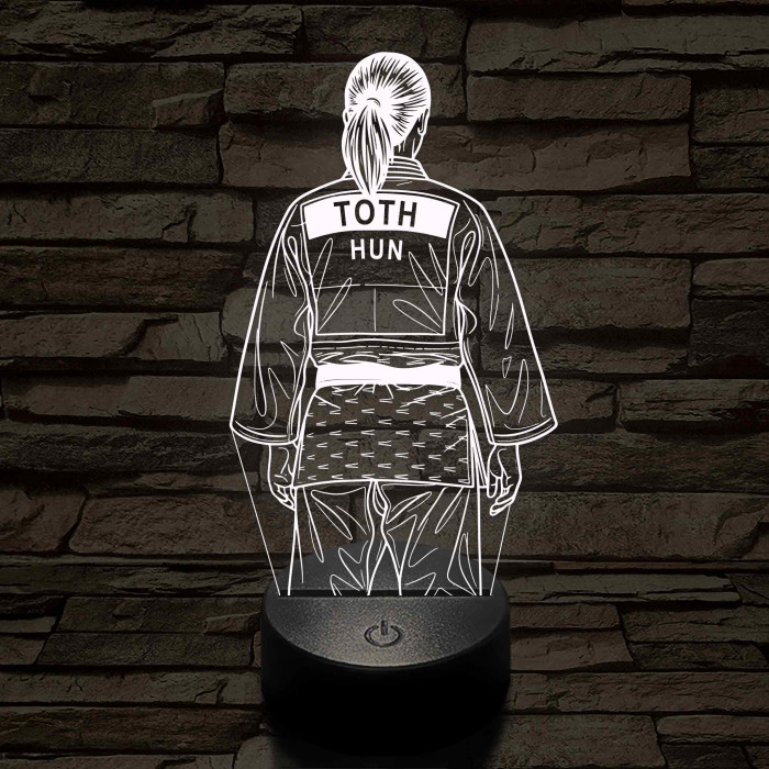 Judós lány – 7 színű, színváltós 3D LED lámpa