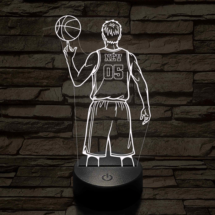 Kosaras fiú – Névvel és Számmal kérhető 7 színű, színváltós 3D led lámpa