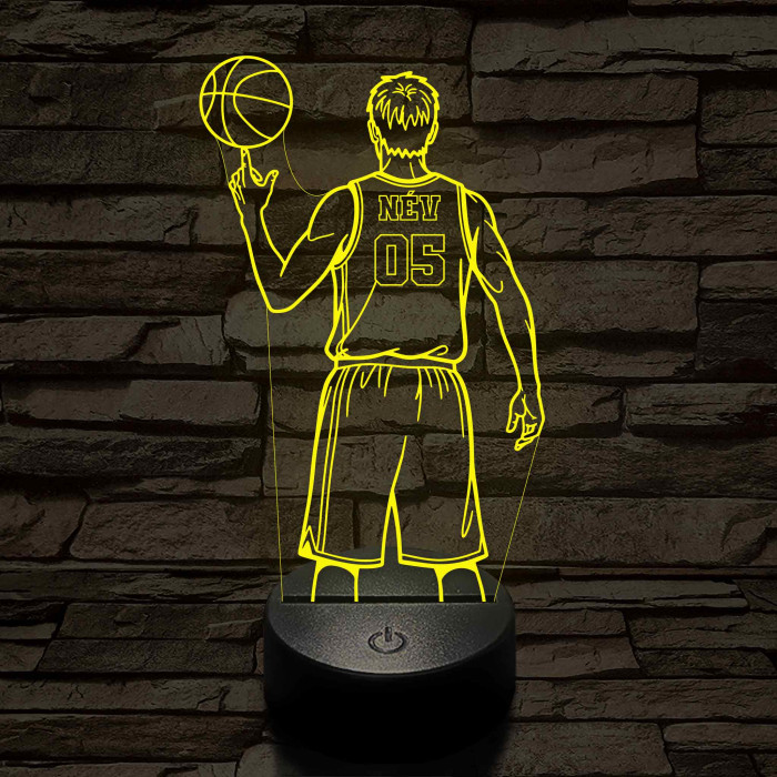 Kosaras fiú – Névvel és Számmal kérhető 7 színű, színváltós 3D led lámpa