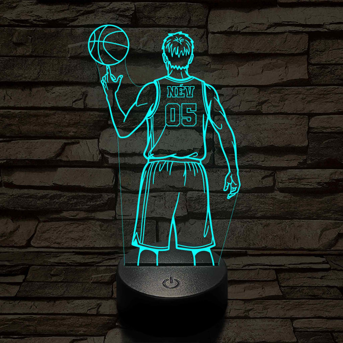 Kosaras fiú – Névvel és Számmal kérhető 7 színű, színváltós 3D led lámpa
