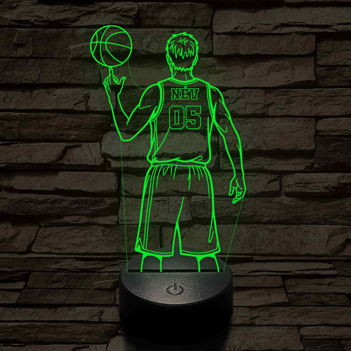 Kosaras fiú – Névvel és Számmal kérhető 7 színű, színváltós 3D led lámpa