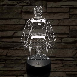 Judos fiú – Névvel kérhető 7 színű 3D led lámpa