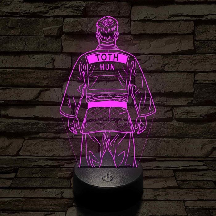Judos fiú – Névvel kérhető 7 színű 3D led lámpa
