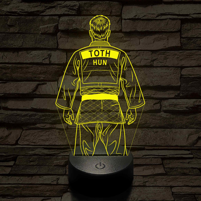 Judos fiú – Névvel kérhető 7 színű 3D led lámpa