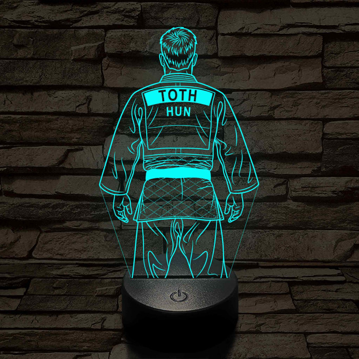 Judos fiú – Névvel kérhető 7 színű 3D led lámpa