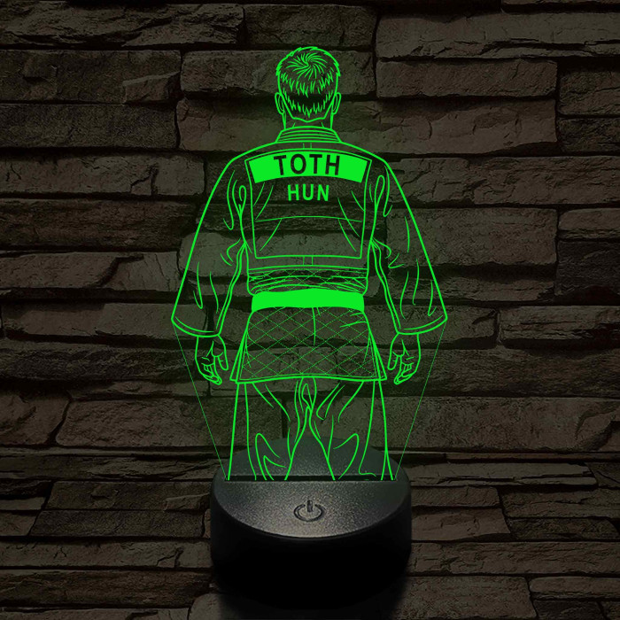 Judos fiú – Névvel kérhető 7 színű 3D led lámpa