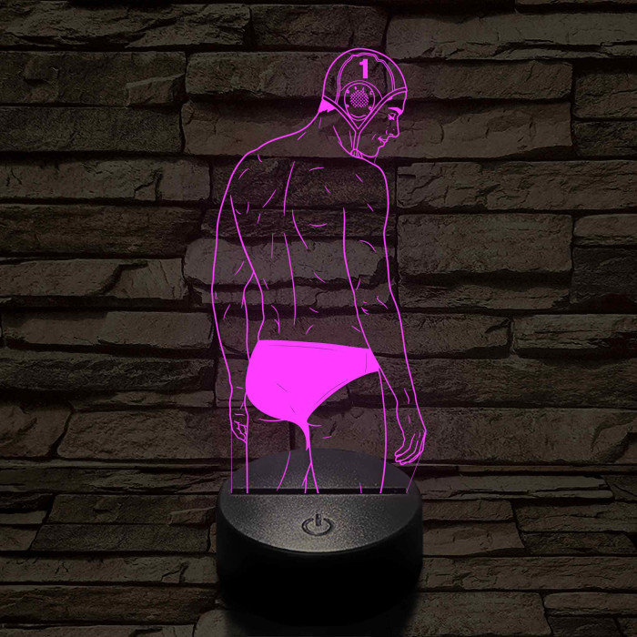 Vízilabdás fiú – Számmal kérhető 7 színű 3D led lámpa