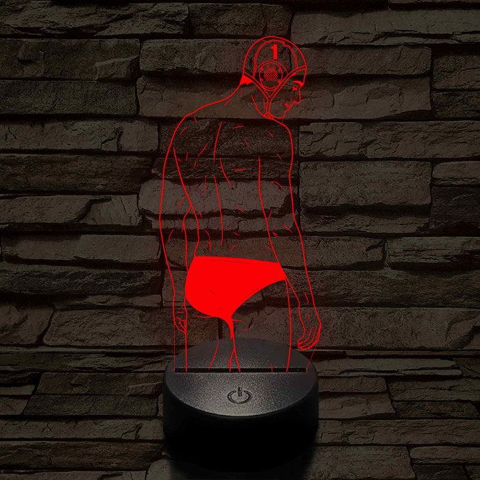 Vízilabdás fiú – Számmal kérhető 7 színű 3D led lámpa