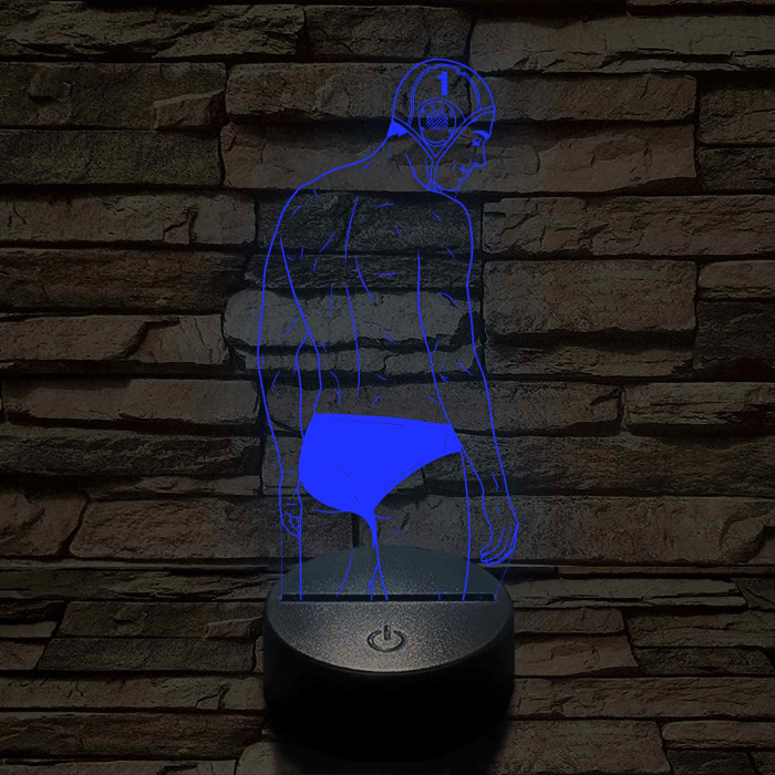 Vízilabdás fiú – Számmal kérhető 7 színű 3D led lámpa