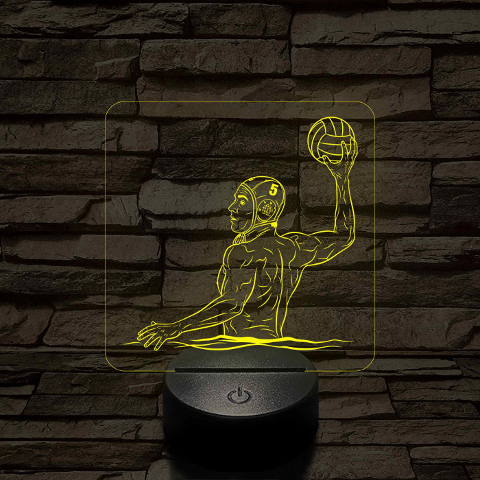 Vízilabdás dobó – Számmal kérhető 7 színű 3D led lámpa