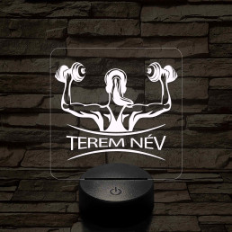 Fitness női alak – 7 színű, színváltós 3D LED lámpa (személynévvel is gravírozható)