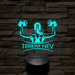 Fitness női alak – 7 színű, színváltós 3D LED lámpa (személynévvel is gravírozható)