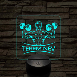 Fitness férfi alak – 7 színű, színváltós 3D LED lámpa (személynévvel is gravírozható)
