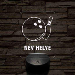 Bowling Strike – 7 színű, színváltós 3D LED lámpa