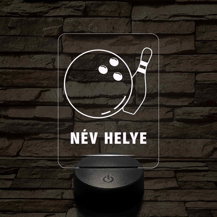 Bowling Strike – 7 színű, színváltós 3D LED lámpa