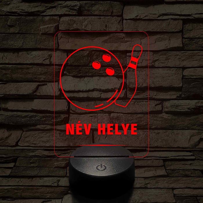 Bowling Strike – 7 színű, színváltós 3D LED lámpa