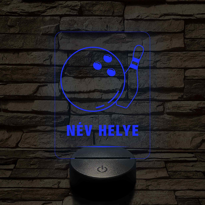 Bowling Strike – 7 színű, színváltós 3D LED lámpa