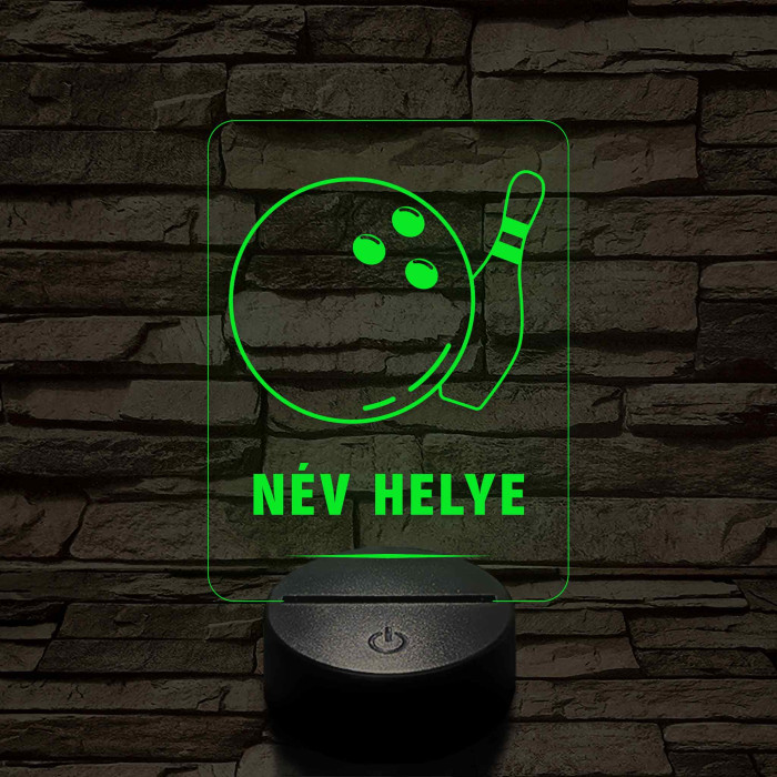 Bowling Strike – 7 színű, színváltós 3D LED lámpa