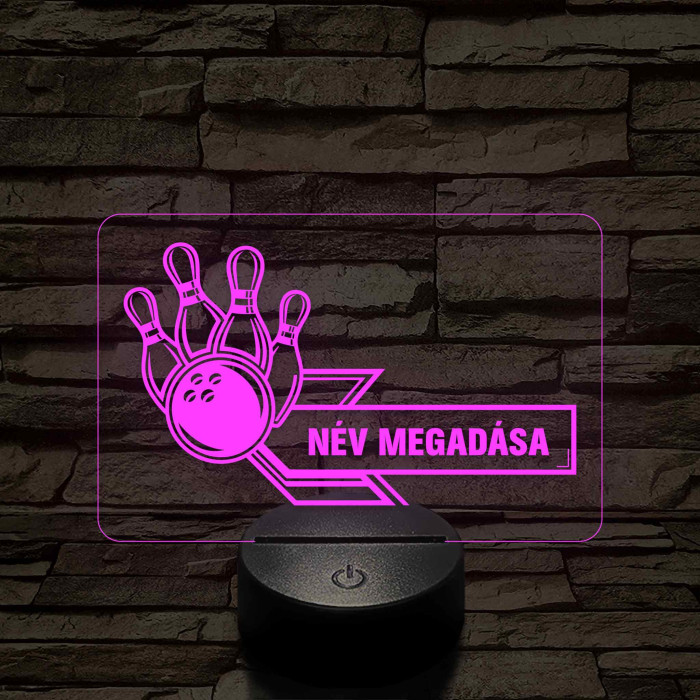 Bowling Bajnok – 7 színű, színváltós 3D LED lámpa