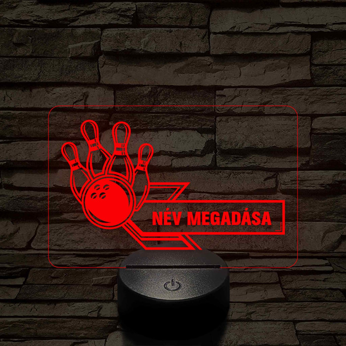 Bowling Bajnok – 7 színű, színváltós 3D LED lámpa