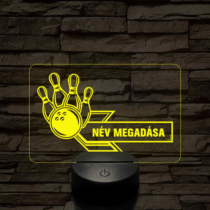 Bowling Bajnok – 7 színű, színváltós 3D LED lámpa