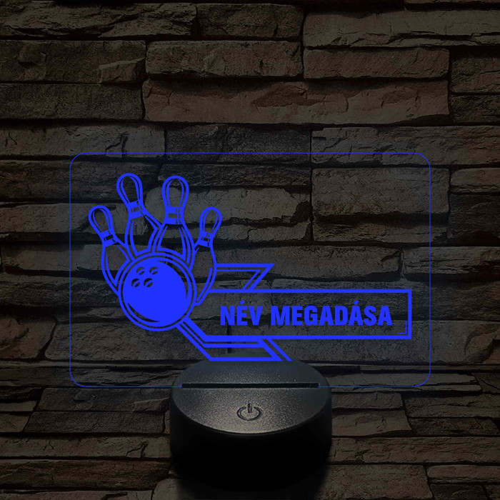 Bowling Bajnok – 7 színű, színváltós 3D LED lámpa