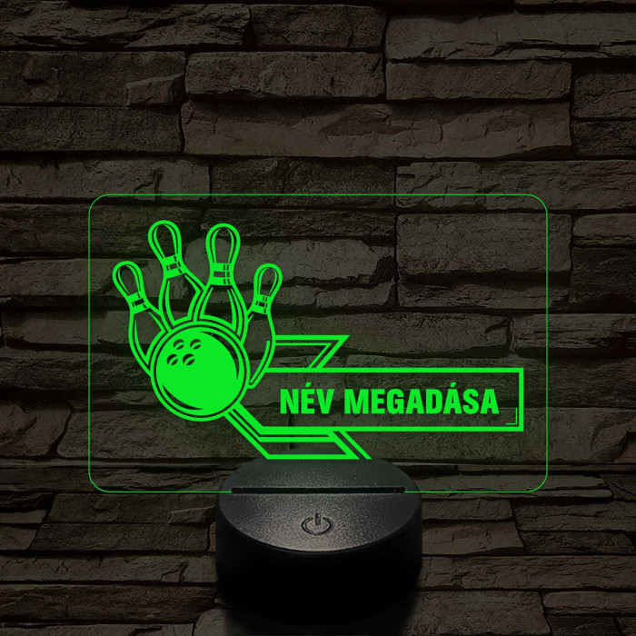Bowling Bajnok – 7 színű, színváltós 3D LED lámpa