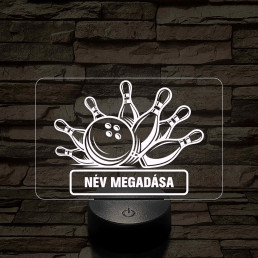 Bowling Smash – 7 színű, színváltós 3D LED lámpa