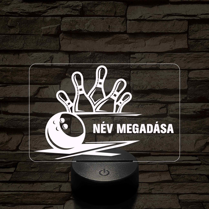 Bowling Power – 7 színű, színváltós 3D LED lámpa