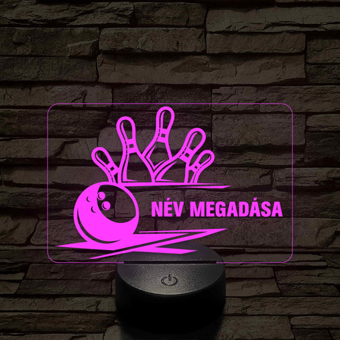 Bowling Power – 7 színű, színváltós 3D LED lámpa