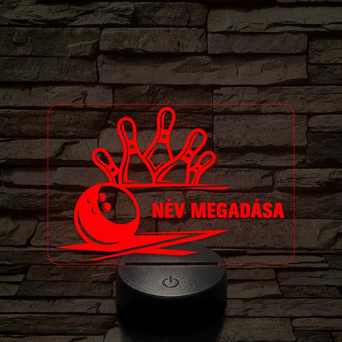 Bowling Power – 7 színű, színváltós 3D LED lámpa