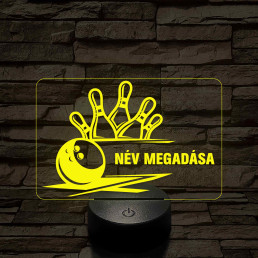 Bowling Power – 7 színű, színváltós 3D LED lámpa